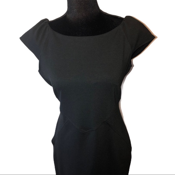 Gap Black Cap Sleeve Little Black Dress Zipper - Picture 7 of 9